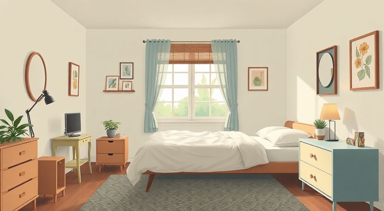 5 Шагов к интерьеру спальни 10 м² в стиле ретро 60‑х
