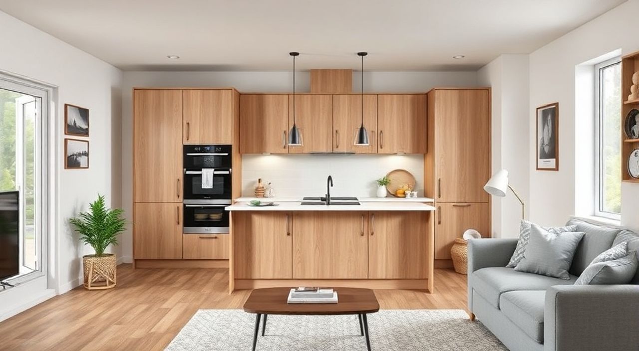 5 Шагов к установке кухонного острова‑пенала в гостиной 14 м²