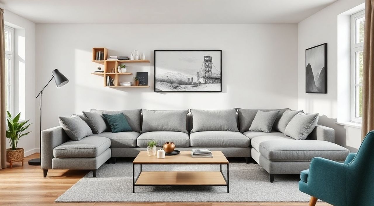 5 Шагов к установке модульного дивана‑куба в гостиной 14 м²