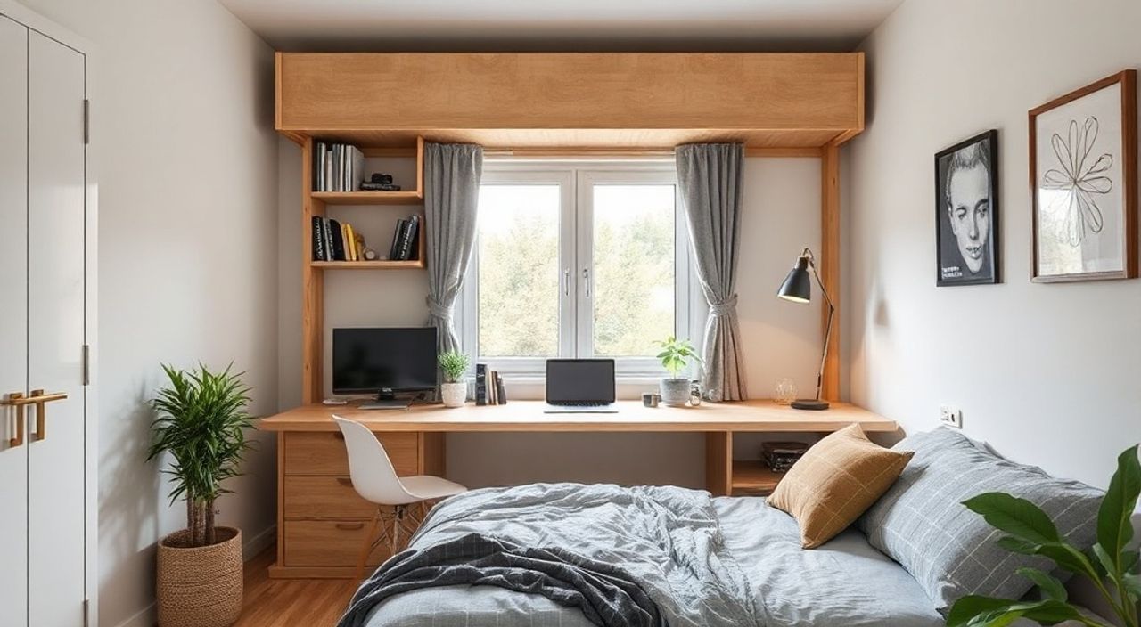 5 Шагов к установке складного рабочего места в спальни 10 м²