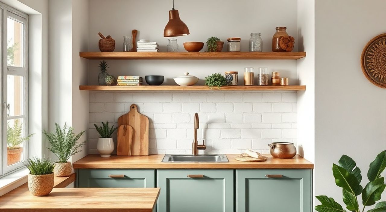 Бохо: 10 причин выбрать для кухни‑ниши 6 м²