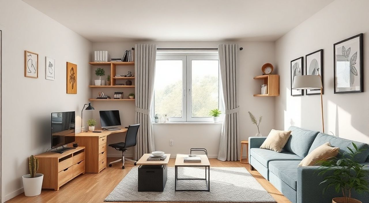 Бюджет гостиной 13 м²: складного стенда‑office — 5 цифр