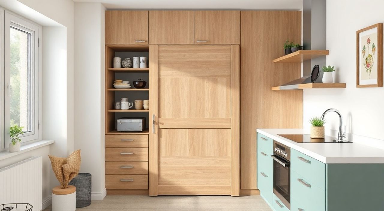 Бюджет кухни 4 м²: шкафа‑купе с поворотной дверью — 5 цифр