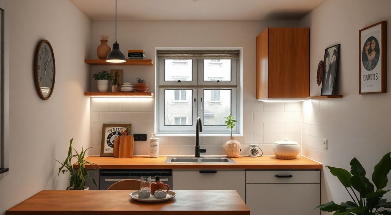 Бюджетное решение: LED-ленты — 15 идей для кухни-ниши 6 м²