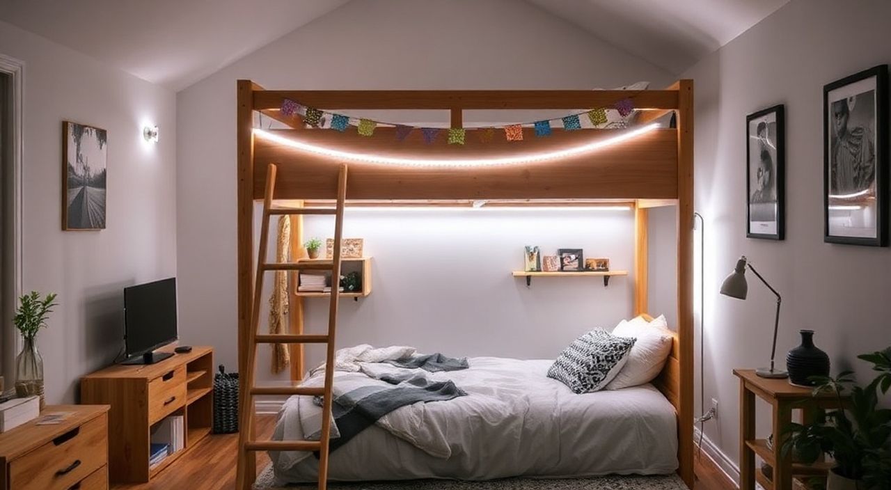 Бюджетное решение: LED-ленты — 15 идей для подиума-спальни