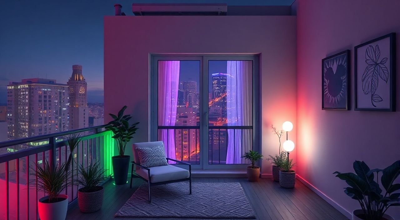 Бюджетное решение: умную RGB-подсветку — 10 идей для балкона 3 м