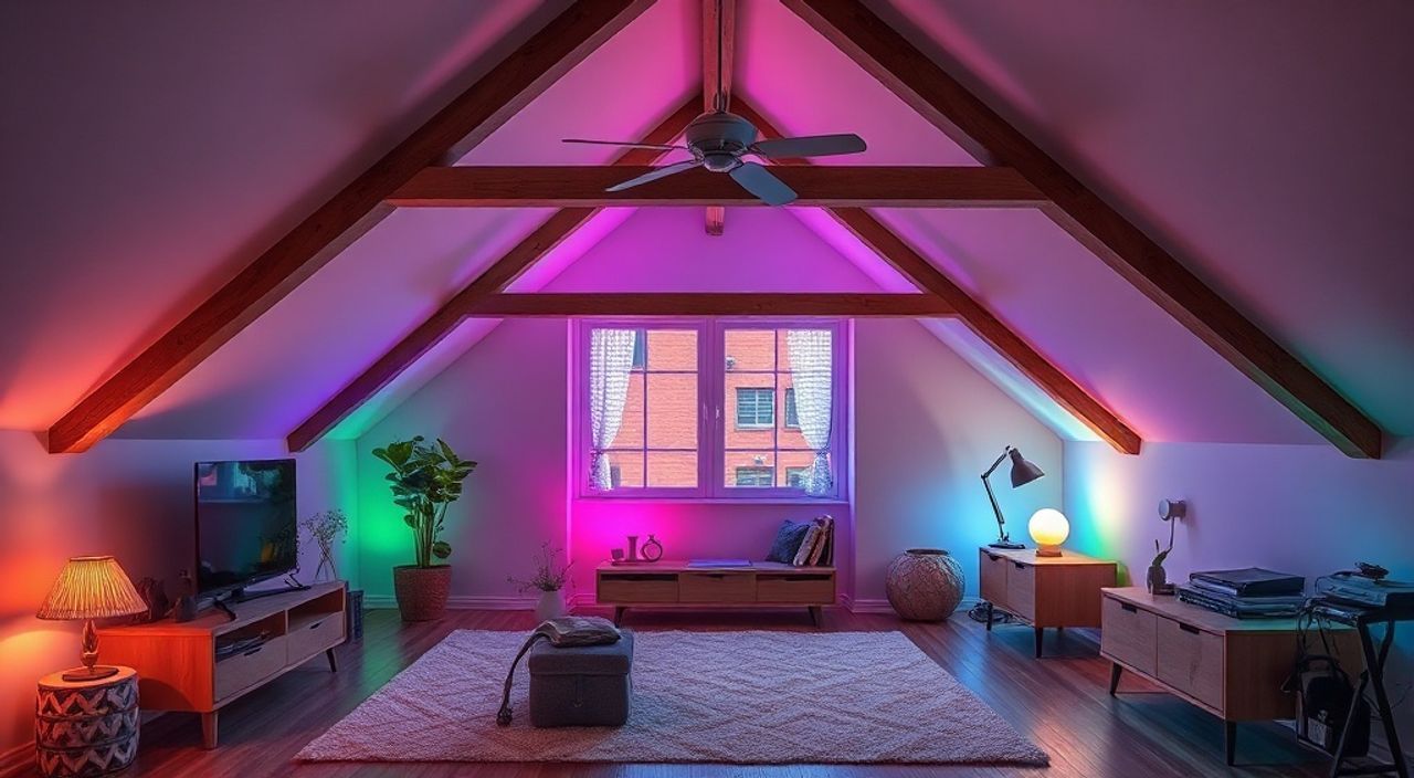 Бюджетное решение: умную RGB-подсветку — 10 идей для мансарды
