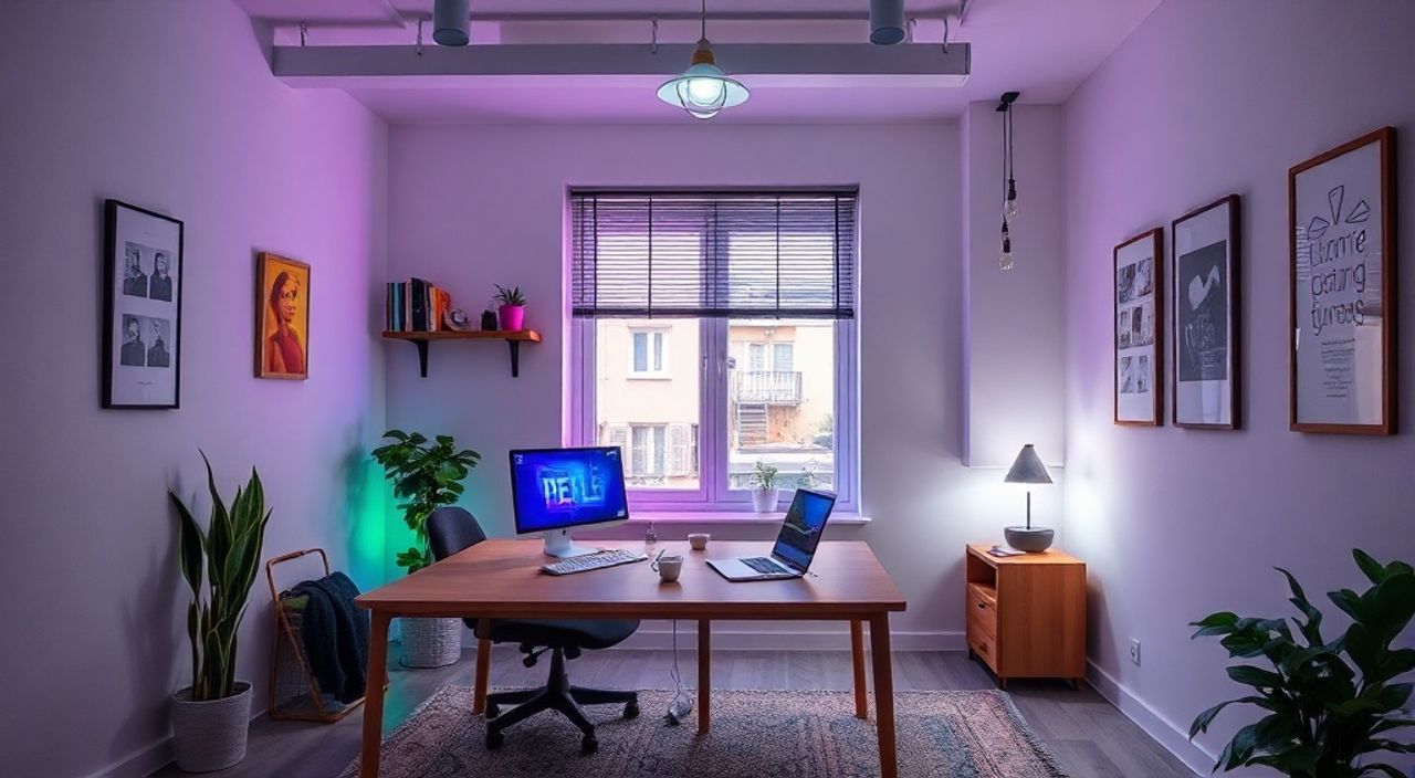 Бюджетное решение: умную RGB-подсветку — 10 идей для офиса 9 м²