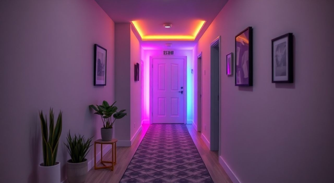 Бюджетное решение: умную RGB-подсветку — 15 идей для коридора 1,2 м