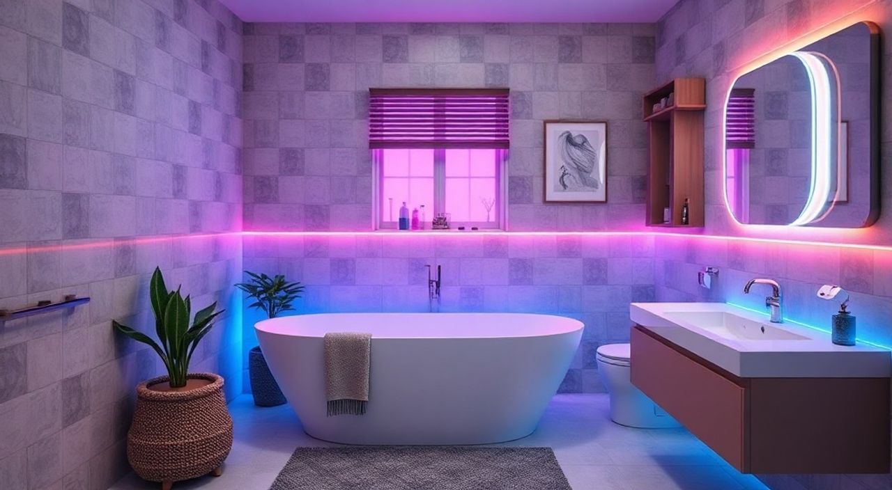 Бюджетное решение: умную RGB-подсветку — 5 идей для ванной 4 м²