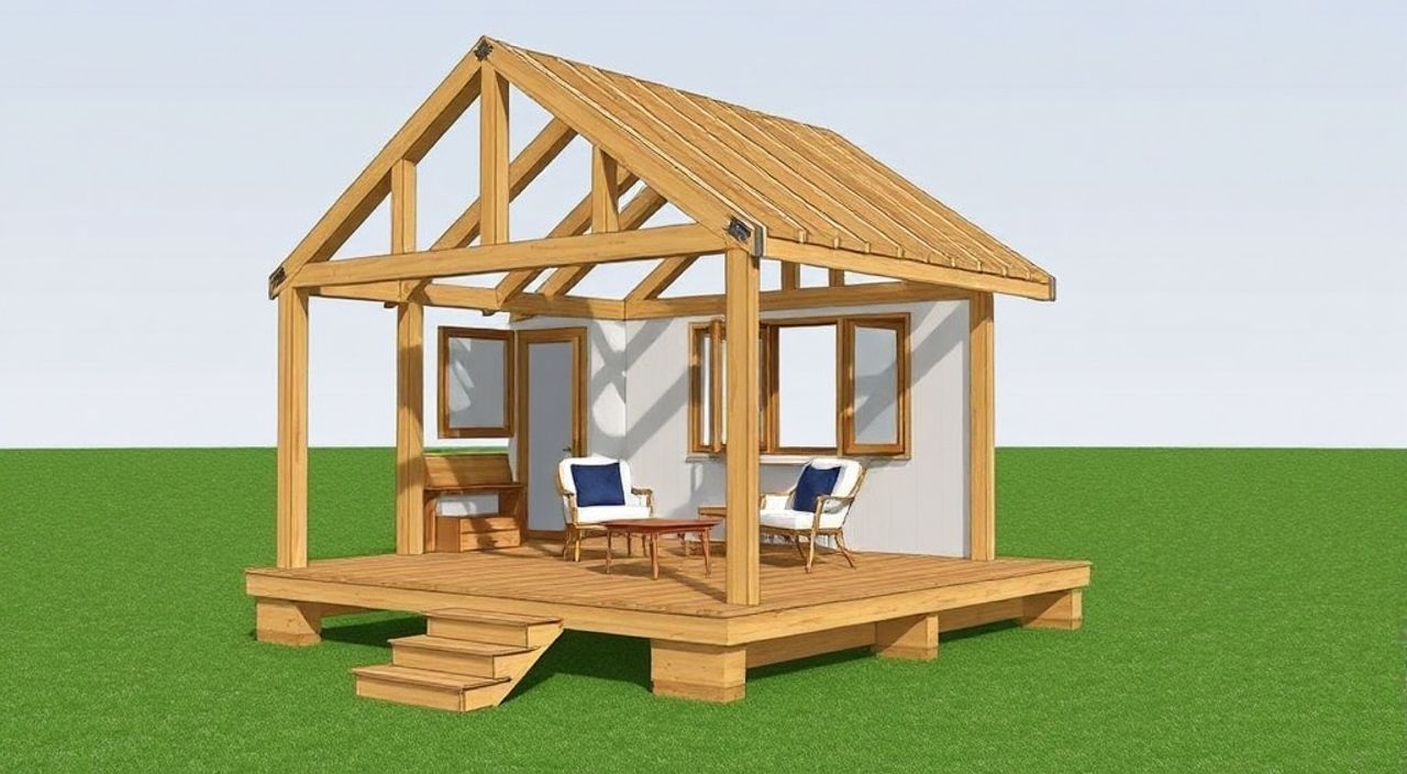 DIY: A-frame мини-дом из рамный брус — 15 шагов