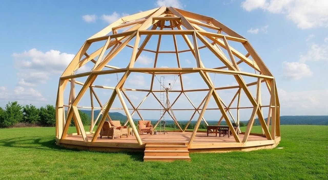 DIY: geo-dome из рамный брус — 10 шагов