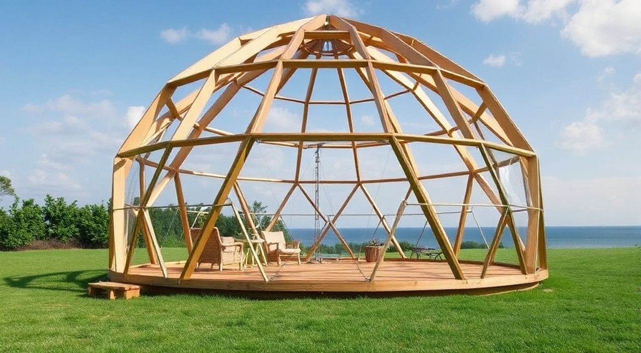 DIY: geo-dome из рамный брус — 15 шагов