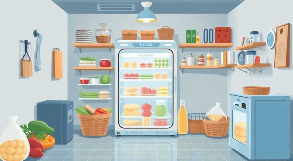 Холодильная комната в доме для хранения продуктов