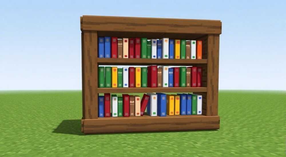 Как делать книжную полку в майнкрафте