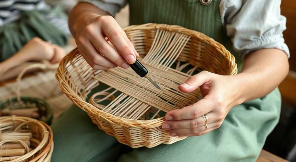 Как из ротанга сплести кашпо