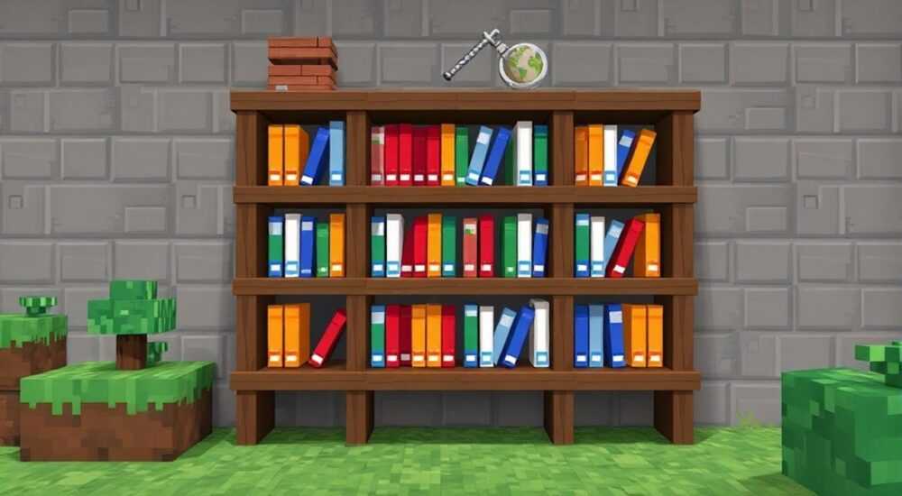 Как книжные полки в майнкрафте