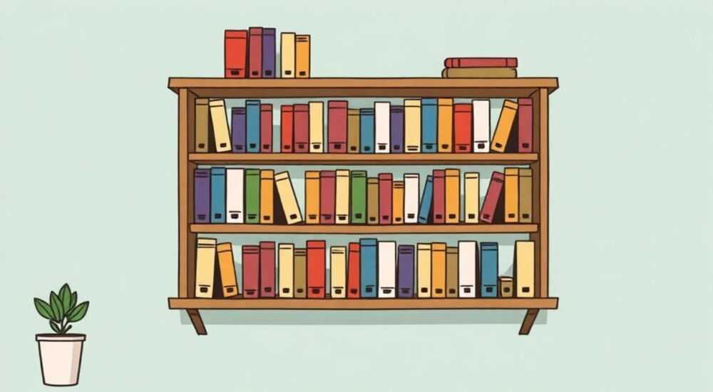 Как нарисовать книжные полки