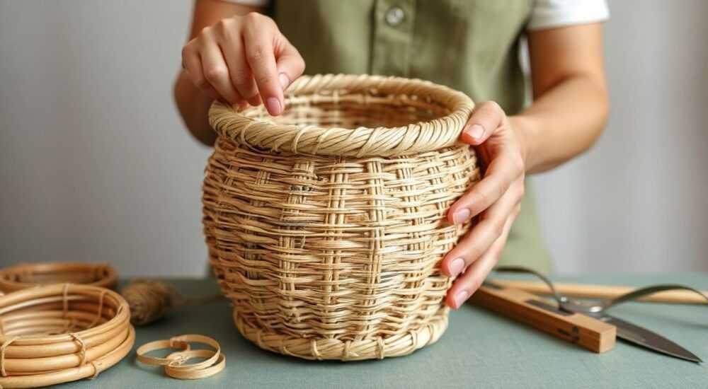 Как плести кашпо из ротана