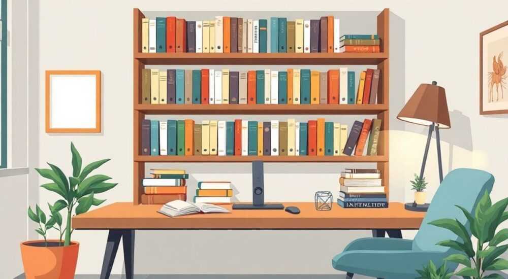 Как правильно ставить книжные полки вокруг стола