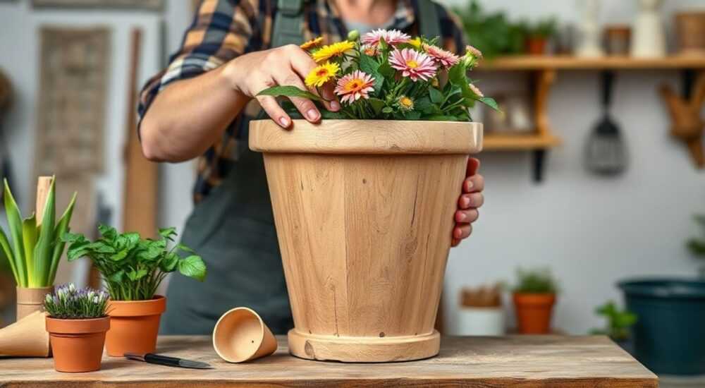 Как сделать большой горшок для цветов своими руками