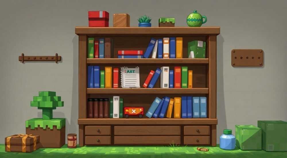 Как сделать книжные полки в майнкрафт