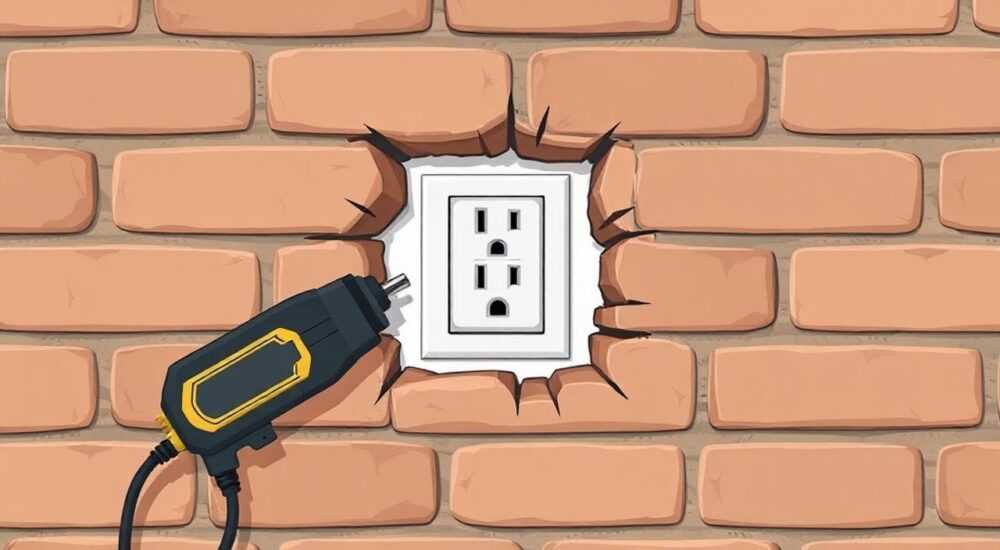 Как сделать отверстие под розетку в кирпичной стене