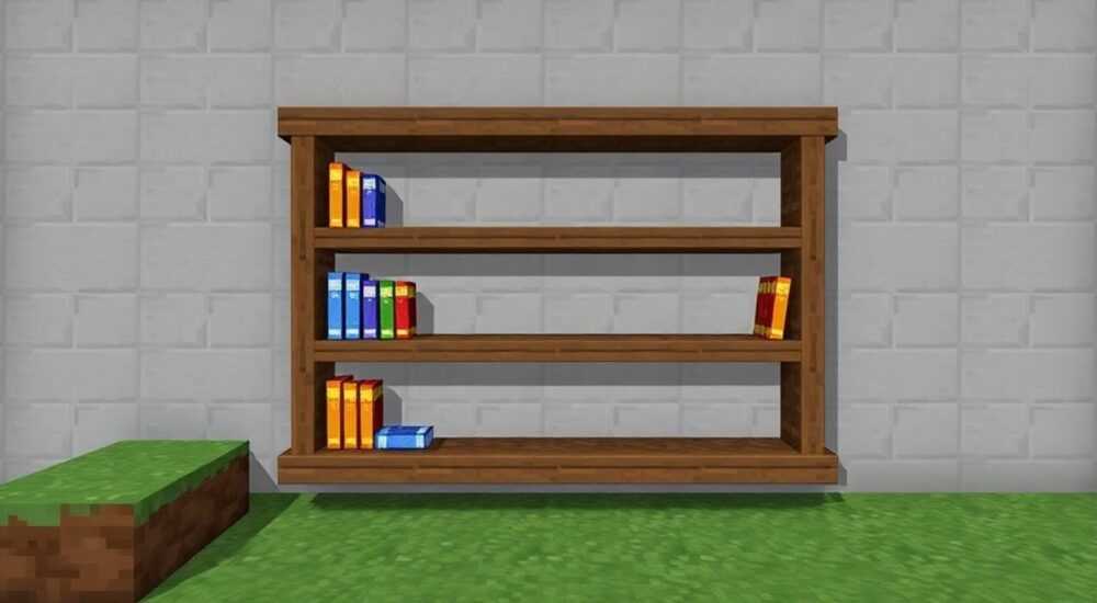 Как сделать пустые книжные полки в майнкрафте