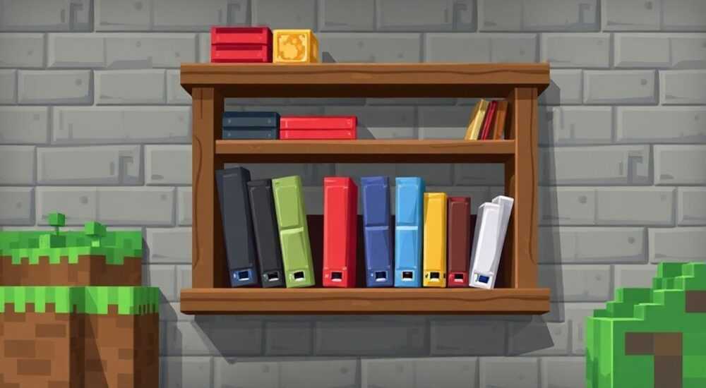 Как сделать в майнкрафте книжную полку