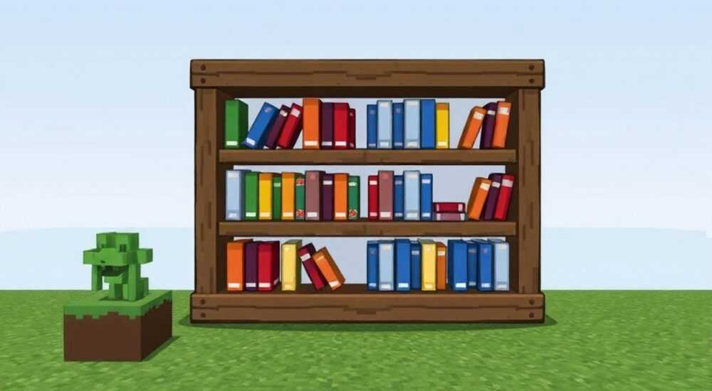 Как скрафтить книжные полки в майнкрафте