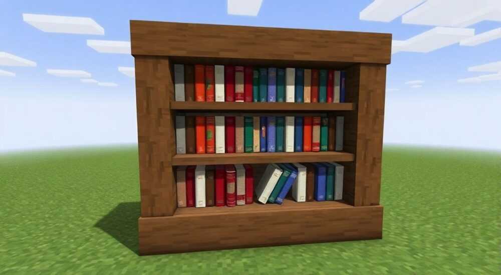 Как скрафтить резную книжную полку в майнкрафт