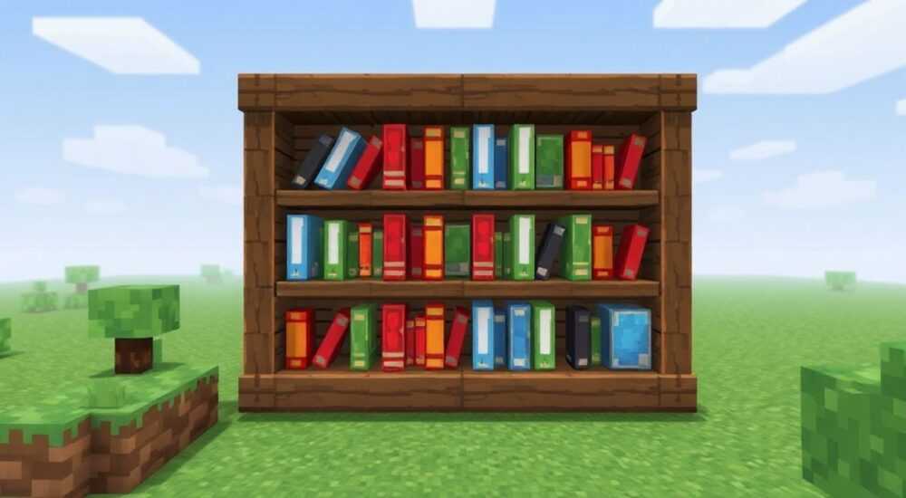 Как скрафтить в майнкрафте книжные полки
