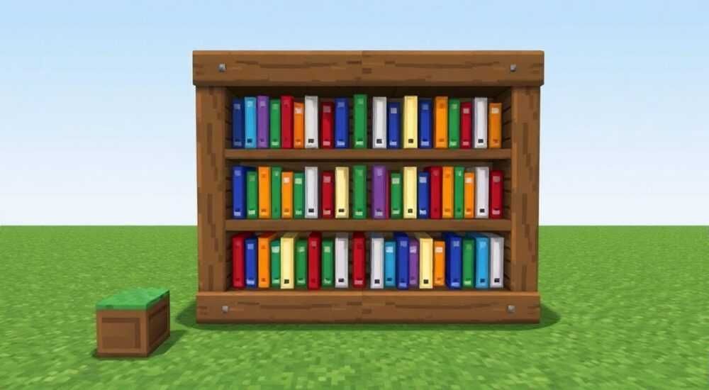 Как создать книжную полку в майнкрафте