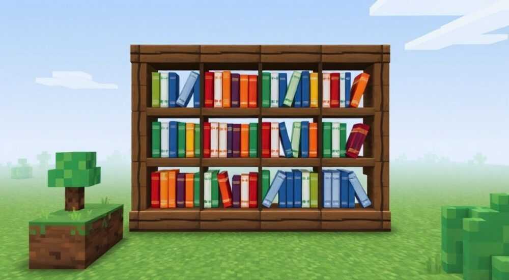Как создать книжные полки в майнкрафт
