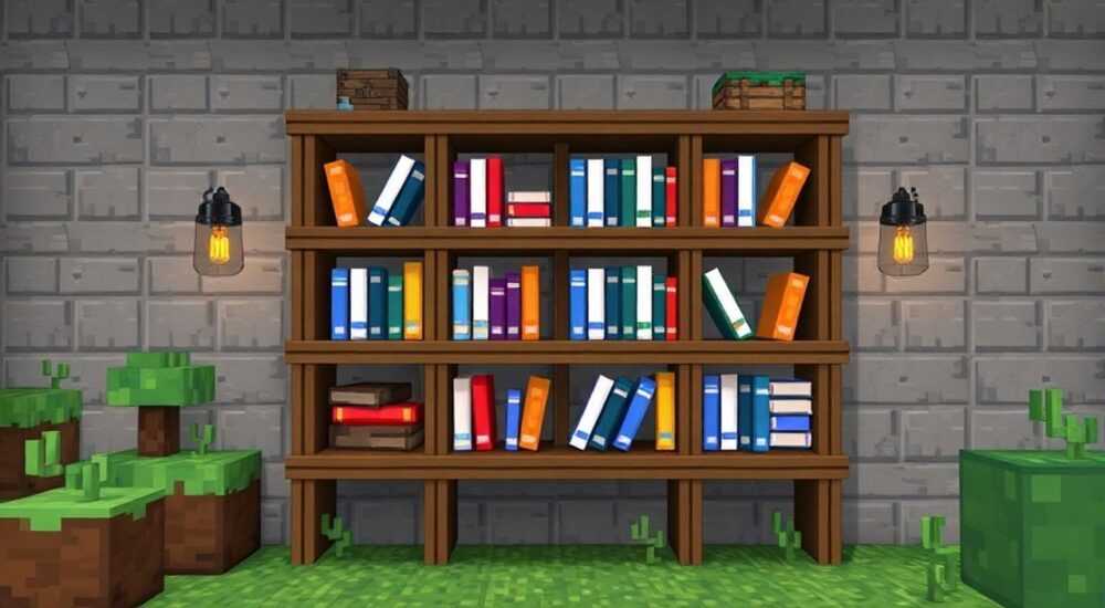 Как в майнкрафте сделать книжные полки