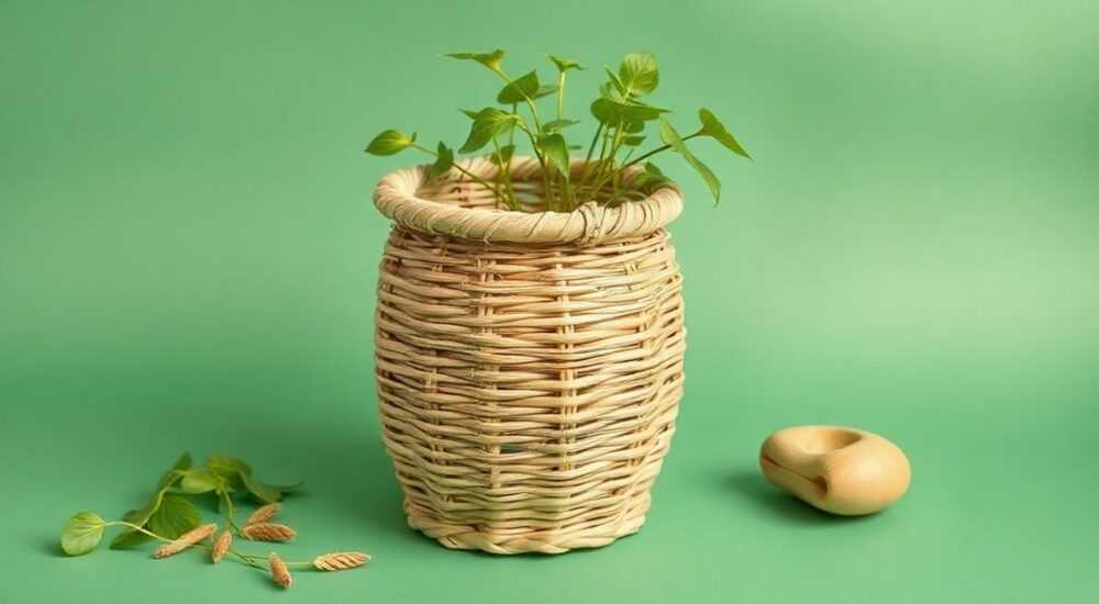 Кашпо из ротанга своими руками пошаговая инструкция
