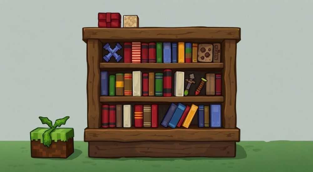 Книжные полки майнкрафт как сделать