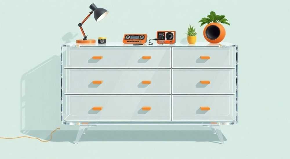Комод из акрила: вдохновение в стиле ретро