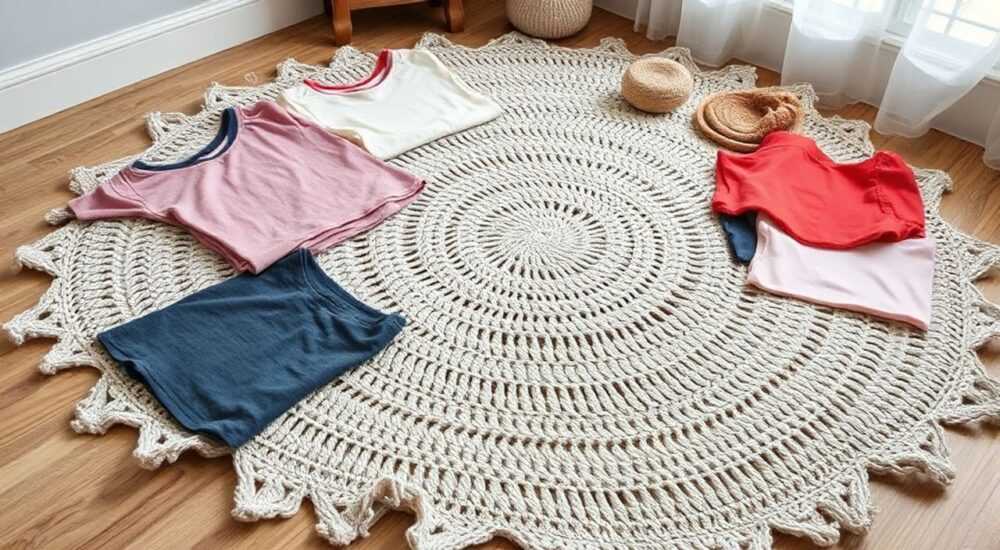 Коврик из старых футболок своими руками без крючка
