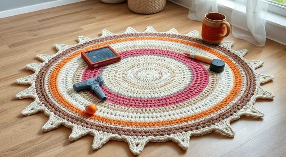 Коврик из старых вещей без крючка своими руками