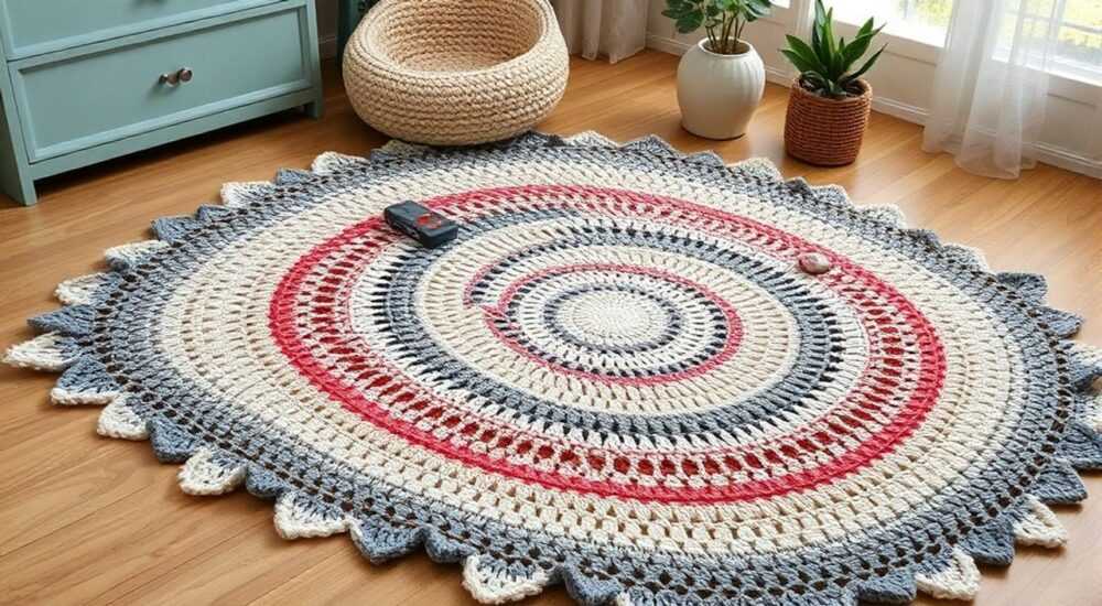 Коврики крючком из старых футболок своими руками