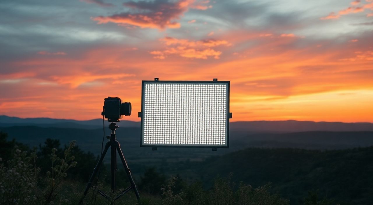 Led‑панелей улучшит композиции в пейзажа на закате
