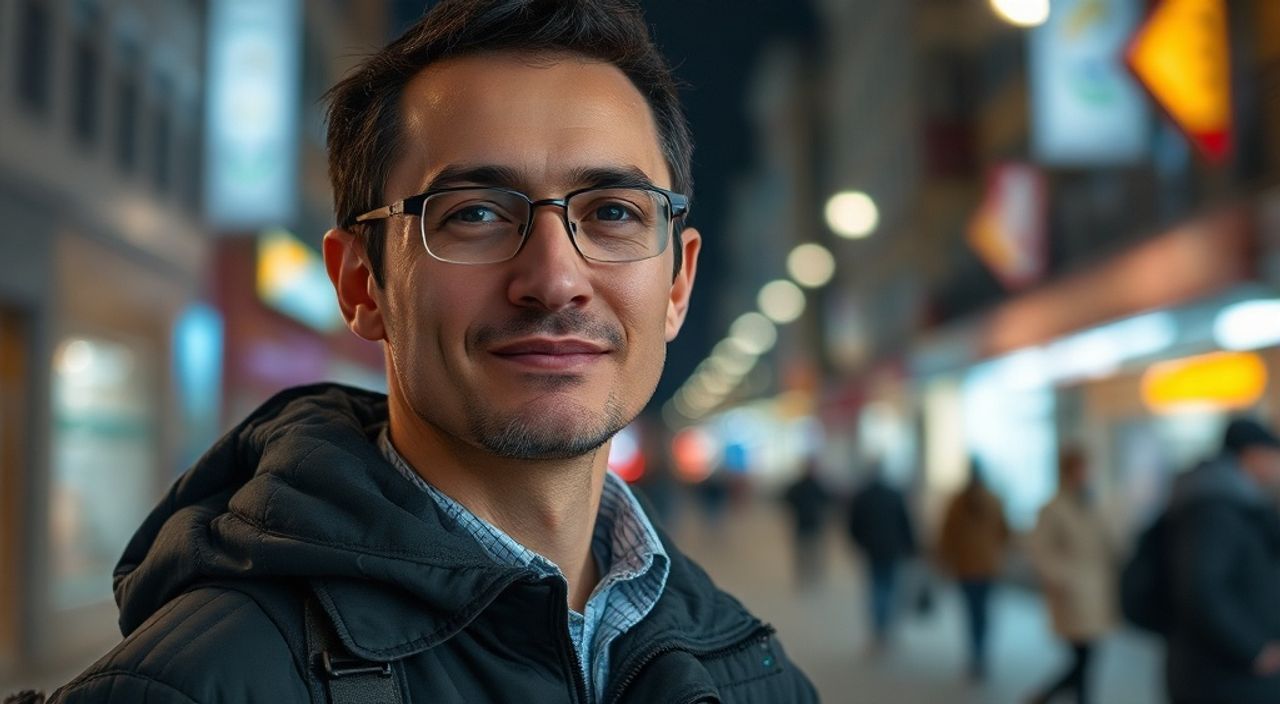 Low‑light + affinity photo для стрит‑портрета