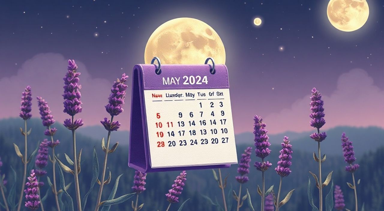 Лунный календарь обломке пасынков лаванды на Май 2024