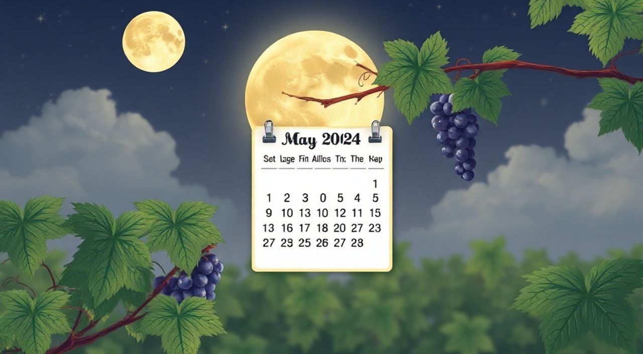 Лунный календарь поливе винограда на Май 2024