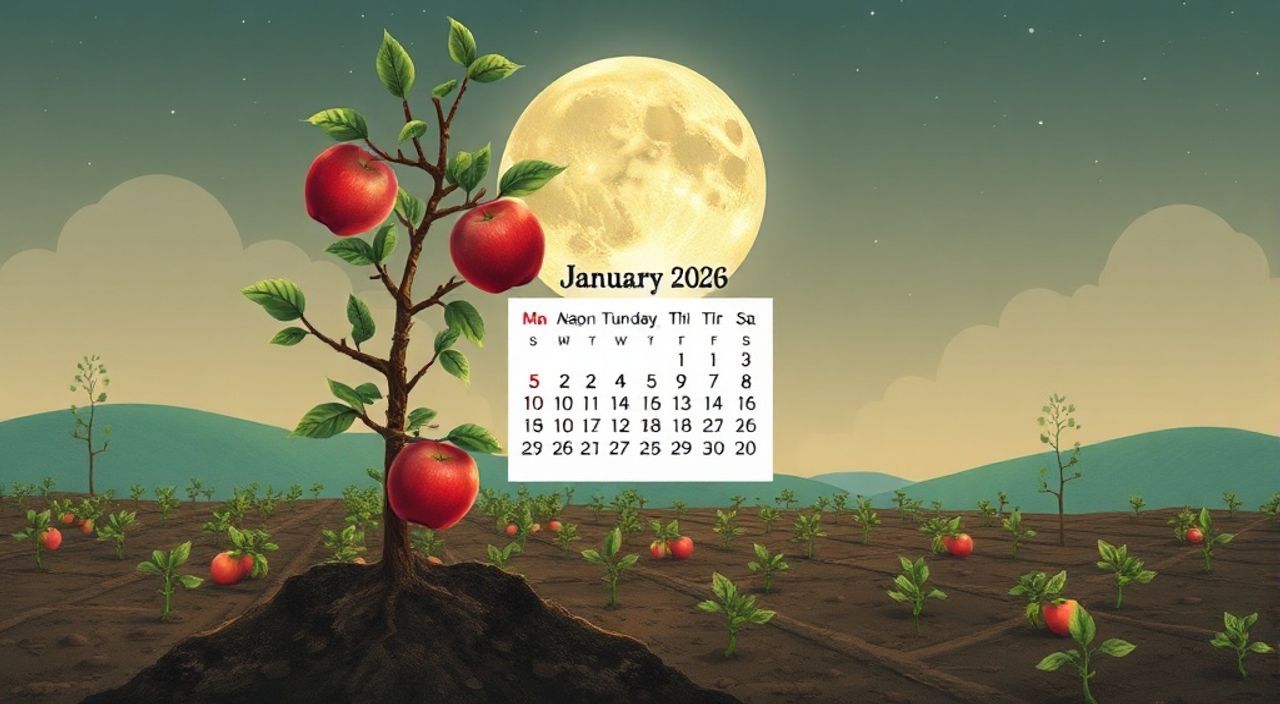 Лунный календарь посеве яблони на Январь 2026