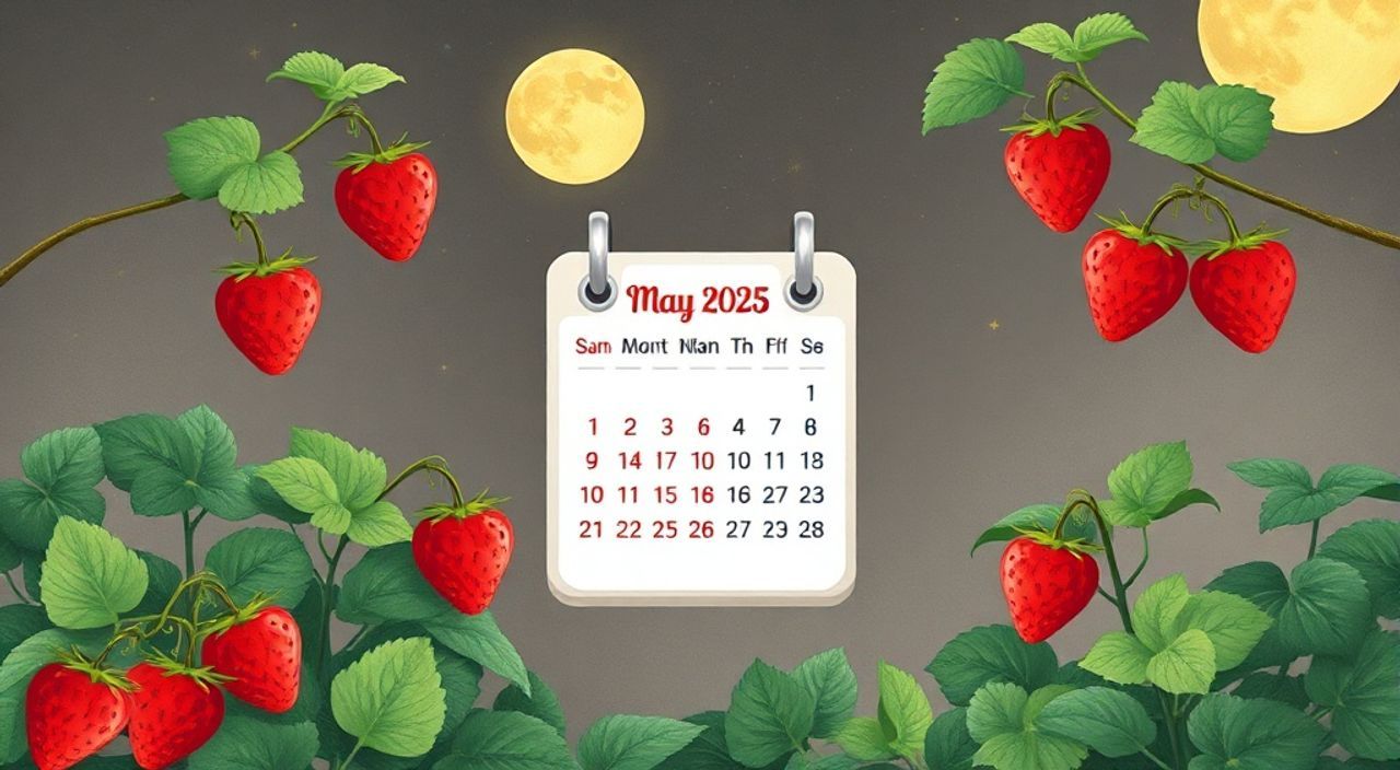 Лунный календарь укрытии клубники на Май 2025
