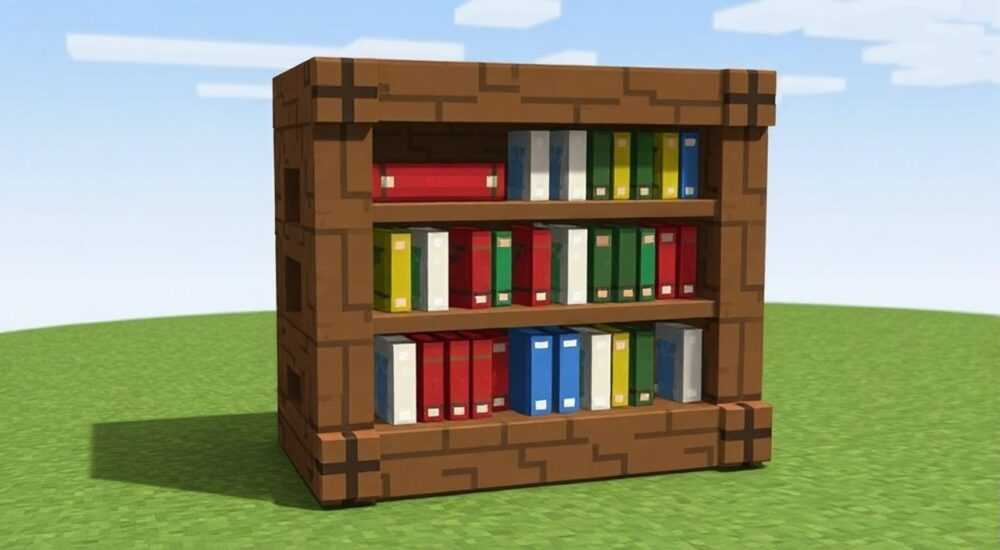 Майнкрафт как скрафтить книжную полку