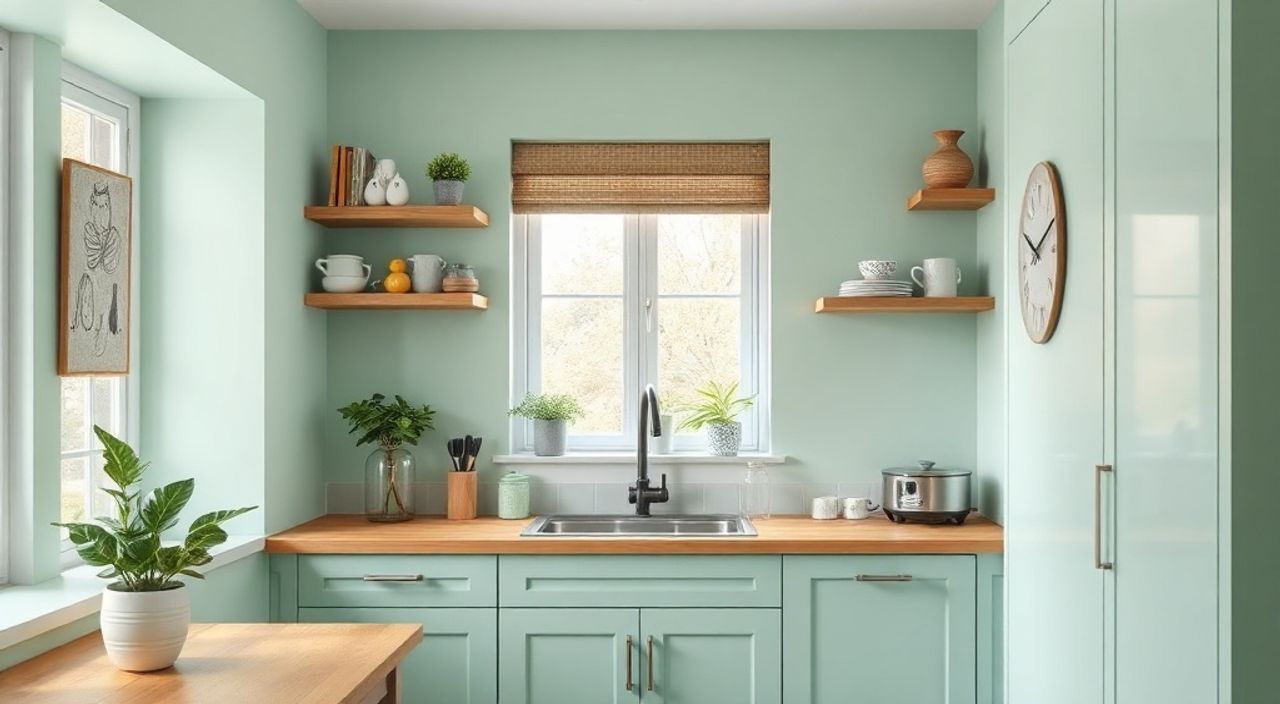 Мятный цвет: 15 причин выбрать для кухни-ниши 6 м²