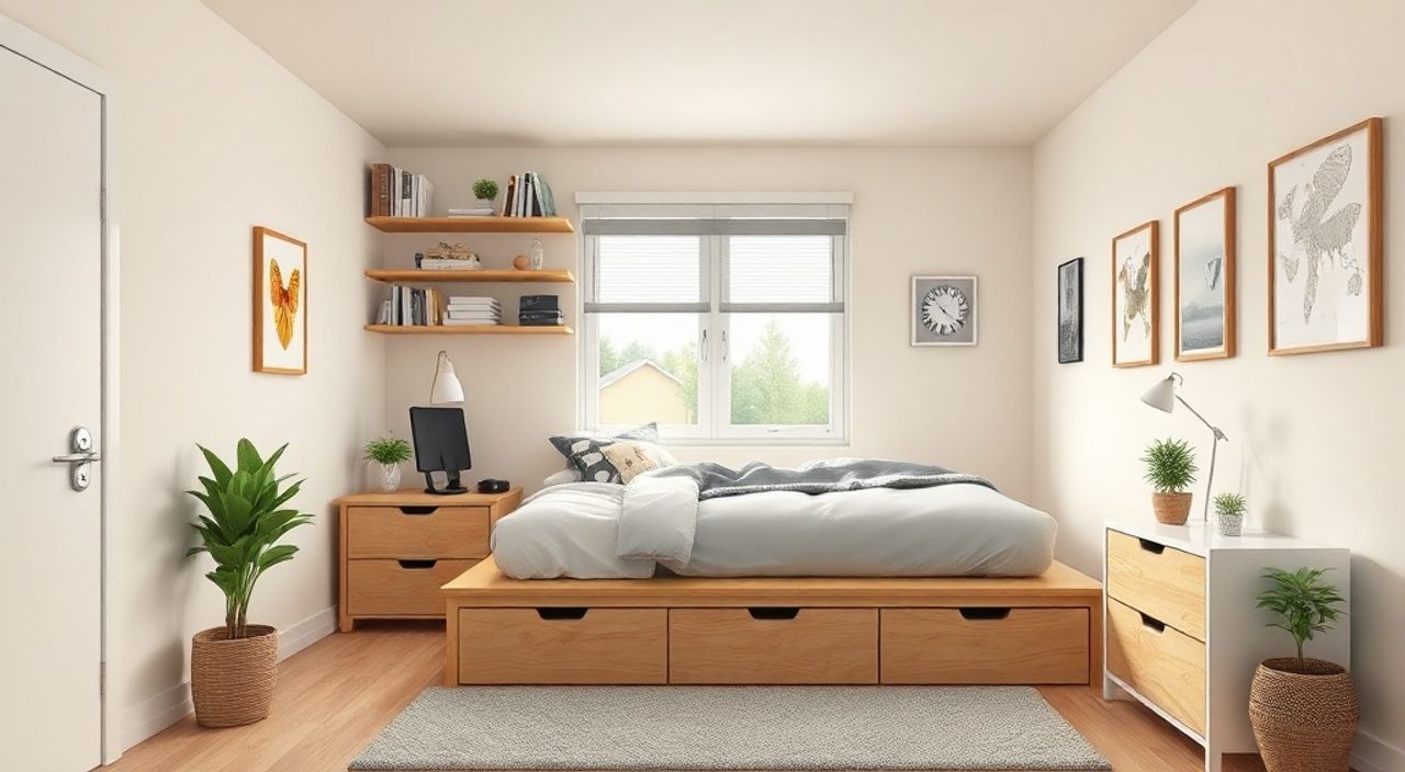 Подиума‑хранения: 15 причин выбрать для спальни 10 м²